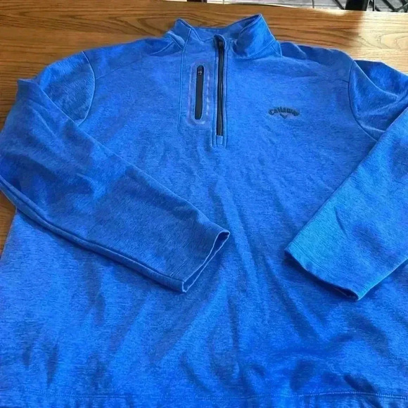 Callaway royal blue, Mens L Quarter Zip Pullover with Pocket, moisture‎ wicking - Picture 1 of 6